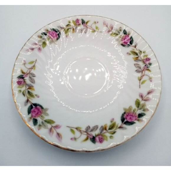 Saucer Regency Rose Creative Fine China 6" Vintage Flowers Gold Rim Discontinued - Picture 3 of 16